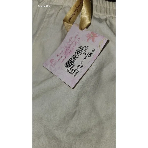 April Cornell Ivory Crochet Hem Pantaloons Pants Girls Size 2 Boho New With Tags - Picture 3 of 7